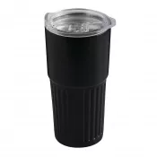 czarny - Próżniowy kubek 600 ml WAVE LINE
