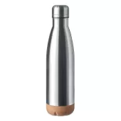 Butelka termiczna z korkową podstawą 500 ml ASPEN CORK Srebrny Mat