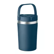 Kubek termiczny ze słomką i paskiem 350 ml COZYCUP Francuski Granat