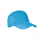 Czapka z daszkiem 5-panelowa RPET 210 g/m² SENGA Turkusowy