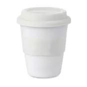 Kubek z PP z silikonową pokrywką 350 ml ASTORIA Bialy