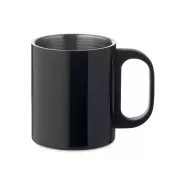 Kubek dwuścienny stalowy z uchwytem 300 ml TANISS Czarny
