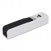 biały - Powerbank 5 w 1 - waga samochodowa - latarka - linijka - miernik temperatury