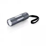 szary - Latarka 9 LED Quattro