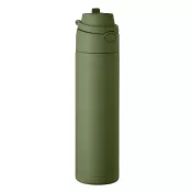 Butelka termiczna ze słomką 2 w 1 500 ml TOIEN TWO Ciemnozielony