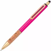 różowy - Długopis metalowy touch pen CAPRI