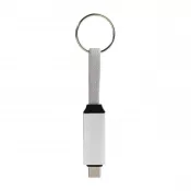 srebrny - Keycab přívěsek na klíče 60W kabel USB-C