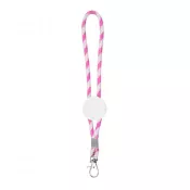Różowy - Regulowana smycz sznurkowa z karabińczykiem
