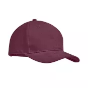 Czapka z daszkiem 6-panelowa 270 g/m² TEKAPO Burgund