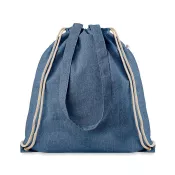 Torba ze sznurkiem z recyklingu 140 g/m² MOIRA DUO Niebieski