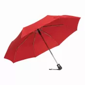 czerwony - Automatyczny, wiatroodporny, kieszonkowy parasol BORA