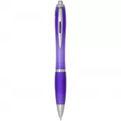 Fioletowy - Nash długopis kulkowy z tworzyw sztucznych pochodzących z recyklingu z certyfikatem RCS, z kolorowym korpusem i uchwytem (nie