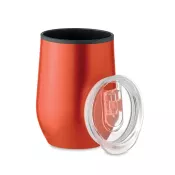 Kubek termiczny stalowy z pokrywką 350 ml CHIN CHAN Czerwony