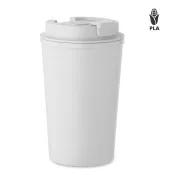 Kubek dwuścienny z PLA 350 ml BEIBAKU Bialy
