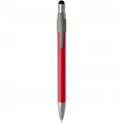 Czerwony - Rill długopis z certyfikatem RCS z recyklingu z rysikiem i fidget spinnerem (czarny tusz)