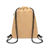 Worek ze sznurkiem z RPET 600D z kieszenią BANGKOK BAG Khaki