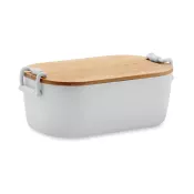 Lunchbox z PP z bambusową pokrywką 700 ml LEKKER Bialy