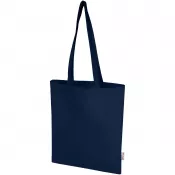 Granatowy - Madras Blend torba na zakupy z bawełny z recyklingu z certyfikatem GRS o gramaturze 140 g/m² i pojemności 7l