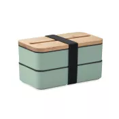 Lunchbox dwupoziomowy 2x400 ml ze sztućcami WINT Miętowy Zielony
