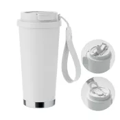 Kubek termiczny 2 w 1 ze stali 500 ml TOPAZ LARGE Bialy