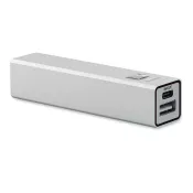 Powerbank 2600 mAh z aluminium z recyklingu POWERALUC Srebrny Mat