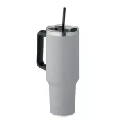 Kubek termiczny stalowy ze słomką 1200 ml SUMA Szary