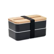 Lunchbox dwupoziomowy 2x400 ml ze sztućcami WINT