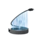 Kabel magnetyczny pleciony USB-C 60W z RPET BRAID Bialy/Czarny