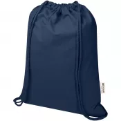 Granatowy - Oregon Blend torba ściągana sznurkiem z materiału materiału z recyklingu, 140 g/m², 5 l, posiadająca certyfikat GRS