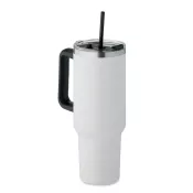 Kubek termiczny stalowy ze słomką 1200 ml SUMA Bialy