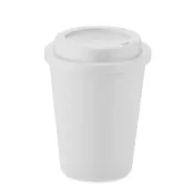 Kubek dwuścienny z PP z ustnikiem 300 ml NOLA Bialy