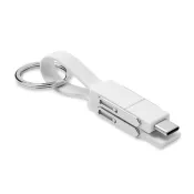 Brelok z kablem do ładowania 4 w 1 KEY C Bialy