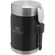 Czarny matowy - Słoik na żywność Stanley Legendary z łyżko-widelcem, o pojemności 400 ml