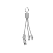 Kabel do ładowania 4 w 1 z brelokiem BLUE Srebrny