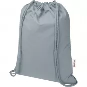 Szary - Oregon Blend torba ściągana sznurkiem z materiału materiału z recyklingu, 140 g/m², 5 l, posiadająca certyfikat GRS