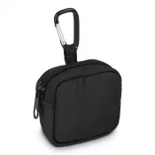 czarny - Nylonowe etui na słuchawki 6,5 x 6 cm