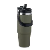 Kubek termiczny ze słomką ze stali 850 ml SUMA HAND Ciemnozielony