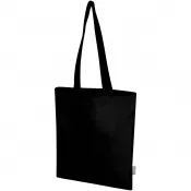 Czarny - Madras Blend torba na zakupy z bawełny z recyklingu z certyfikatem GRS o gramaturze 140 g/m² i pojemności 7l