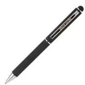 czarny - Długopis metalowy touch pen soft touch CLAUDIE Pierre Cardin