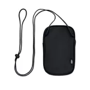 Saszetka podróżna RPET 600D na sznurku KOROVIN POUCH Czarny