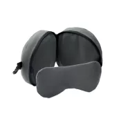 Poduszka podróżna 2 w 1 z maską na oczy SOFT NUIT Kamienny Szary