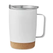 Kubek termiczny stalowy z korkową podstawą 300 ml RUBY Bialy