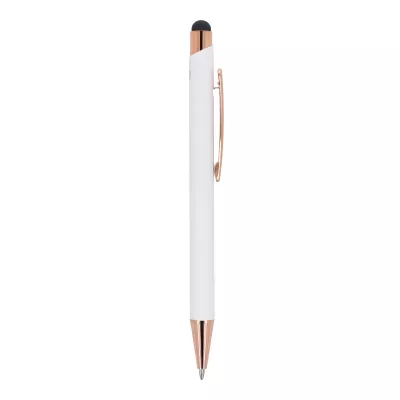 Długopis aluminiowy Prague grawer różowe złoto - biały (LT87887-N0001)