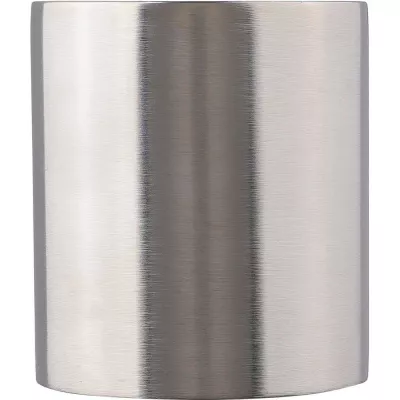 Metalowy kubek 185 ml z karabińczykiem - srebrny (V0646-32)