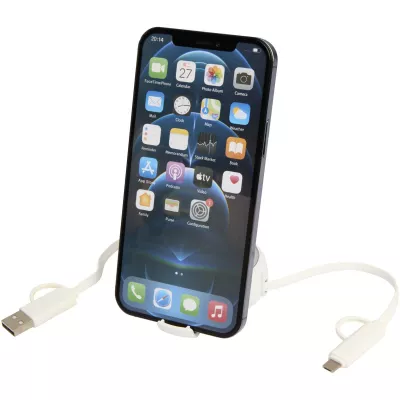 Alasia zwijany kabel do synchronizacji danych i szybkiego ładowania 5 w 1 45 W o długości 100 cm z tworzyw sztucznych i aluminium pochodzących z recyklingu - Srebrny (12442081)