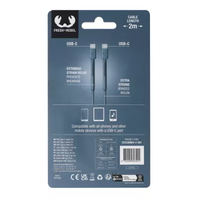 2UCC200 | Kabel Fresh 'Rebel USB-C do USB-C 2,0 m - Dive Blue (LT49409-N0048)