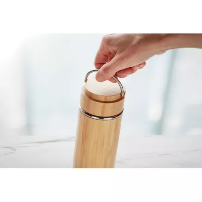 Termos dwuścienny z zaparzaczem 400 ml TAMPERE - Drewna (MO6272-40)