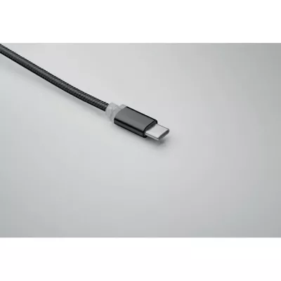 Kabel do ładowania 4 w 1 z brelokiem BLUE - Czarny (MO2141-03)