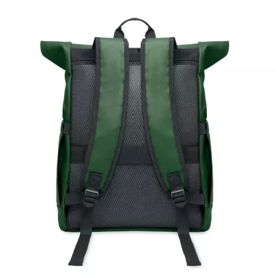 Plecak rolltop na laptop RPET 600D BANGKOK ROLL - Ciemnozielony (MO2643-60)