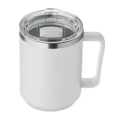 Kubek dwuścienny z przesuwaną pokrywką 400 ml COCOA - Bialy (MO2900-06)